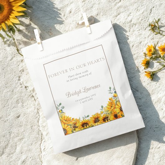 Hübsches Sonnenblumen-Begräbnis-Samenpäckchen Geschenktütchen