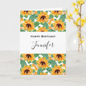 Hübsches Sonnenblumenmuster Gelb & Grün Geburtstag Karte (Gelbe Blume)