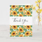 Hübsches Sonnenblumenmuster Gelb & Grün Vielen Dan Karte (Gelbe Blume)