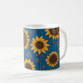 Hübsches Sonnenblumenmuster Kaffeetasse (VorderseiteRechts)