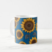 Hübsches Sonnenblumenmuster Kaffeetasse (Vorderseite Links)