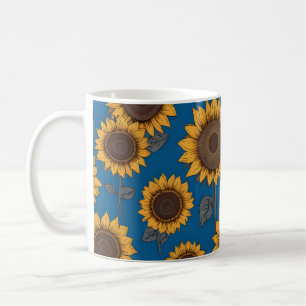 Hübsches Sonnenblumenmuster Kaffeetasse
