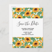 Hübsches Sonnenblumenmuster Save the Date Einladungspostkarte (Vorne/Hinten)