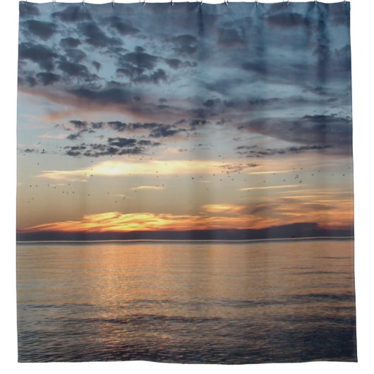 Hübsches Sonnenuntergangsbild am Duschvorhang (Vorderseite)