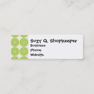 Hübsches Spring Green Girly Circles-Muster Mini Visitenkarte