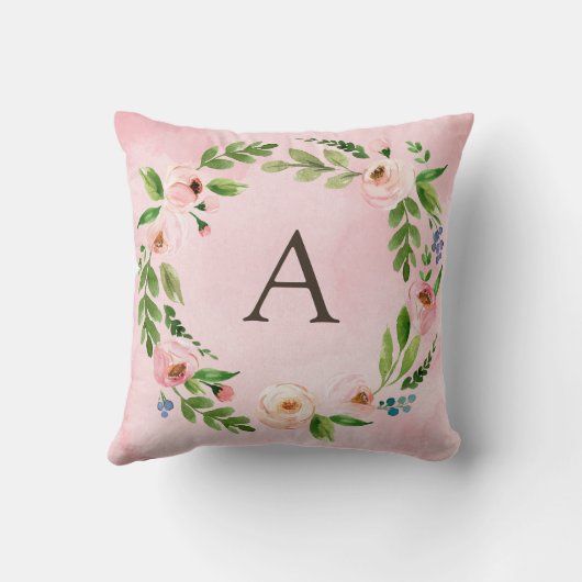 Hübsches Spring Pony Blush Blumengrün Baby Girl Kissen (Rückseite)