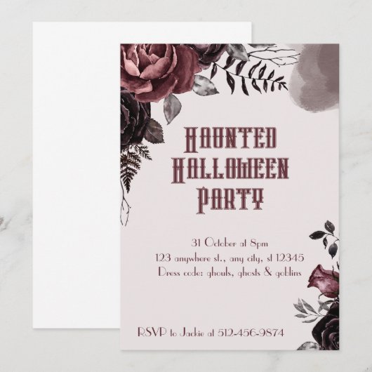 Hübsches Spuk Halloween Einladung (Vorne/Hinten)
