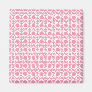 Hübsches Sternblumenmuster Rosa und Weiß Magnet