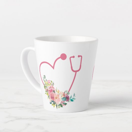 Hübsches Stethoskop Herz Milchtasse (Linke Ecke)