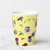 Hübsches Stiefmütterchen mit Aquarellfarbe Muster Pappbecher (Vorderseite)