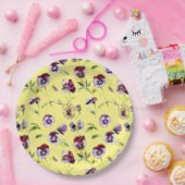 Hübsches Stiefmütterchen mit Aquarellfarbe Muster Pappteller (Party)