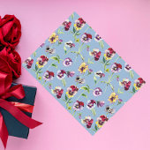 Hübsches Stiefmütterchen Muster Cerulean Blue Seidenpapier