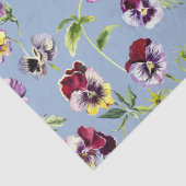 Hübsches Stiefmütterchen Muster Cerulean Blue Seidenpapier (Detail)