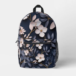 Hübsches stilvolles elegantes, weißes Blumenmuster Bedruckter Rucksack