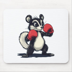 Hübsches Stinktierkostüm mit Boxhandschuhen Mousepad