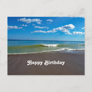 Hübsches Strand-Ozean-Foto-Birthday Postkarte