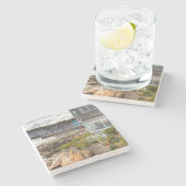 hübsches Strandhaus Steinuntersetzer (Seitenansicht)