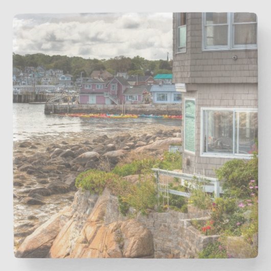 hübsches Strandhaus Steinuntersetzer (Vorderseite)