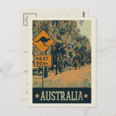 Hübsches Straßenschild, Vorsicht vor Kängurus! Postkarte (Vorne/Hinten)