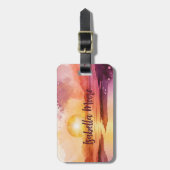 Hübsches Sunset Beach Thema Personalisiert Gepäckanhänger (Vorderseite vertikal)