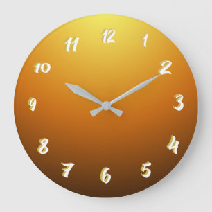 Hübsches Sunset Gold Große Wanduhr