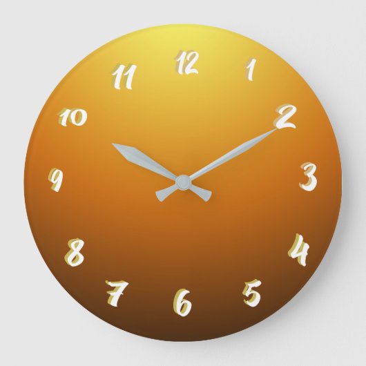 Hübsches Sunset Gold Große Wanduhr (Vorderseite)
