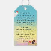 Hübsches Suppenrezept in einem Glas Geschenkanhänger (Rückseite)