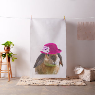 Hübsches süße Tier Kaninchen Aquarellfarben Stoff