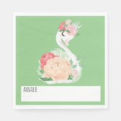 Hübsches Swan Personalisiert School Lunch Nickerch Serviette (Vorderseite)