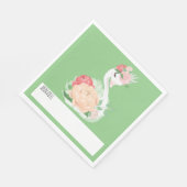 Hübsches Swan Personalisiert School Lunch Nickerch Serviette (Ecke)