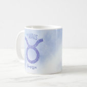 Hübsches Taurus Astrologie Signieren Personalisier Kaffeetasse (Vorderseite Links)