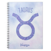 Hübsches Taurus Astrologie Signieren Personalisier Notizblock (Vorderseite)