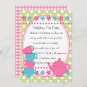 Hübsches Tee-Party Einladung (Vorne/Hinten)