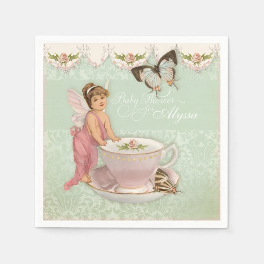 Hübsches Tee Tea Party Babydusche Dekoration Serviette (Vorderseite)