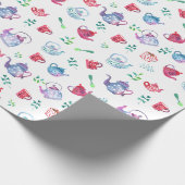 Hübsches Teeparty-Muster Geschenkpapier (Ecke)