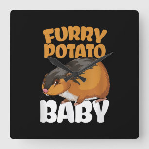 Hübsches TierHamster mit Kartoffeln Quadratische Wanduhr