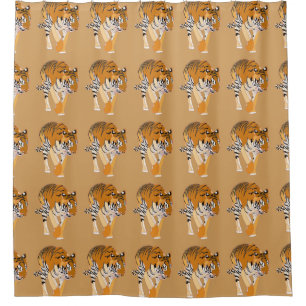 Hübsches Tiger Muster Themed Duschvorhänge Duschvorhang