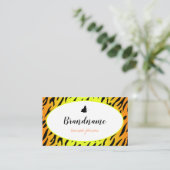 Hübsches Tigermuster Niedlicher Schmetterlingsrahm Visitenkarte (Stehend Vorderseite)