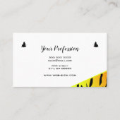 Hübsches Tigermuster Niedlicher Schmetterlingsrahm Visitenkarte (Rückseite)