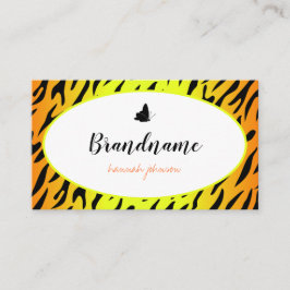 Hübsches Tigermuster Niedlicher Schmetterlingsrahm Visitenkarte