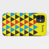 Hübsches Triangle-Muster schwarz blau + Ihre Idee Case-Mate iPhone Hülle (Rückseite (Horizontal))