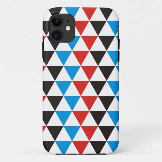 Hübsches Triangle-Muster schwarz blau + Ihre Idee Case-Mate iPhone Hülle (Rückseite)