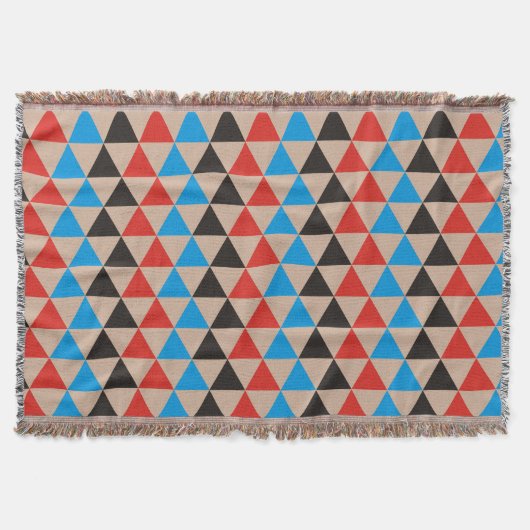 Hübsches Triangle-Muster schwarz blau + Ihre Idee Decke (Vorderseite)