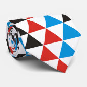 Hübsches Triangle-Muster schwarz blau + Ihre Idee Krawatte (Gerollt)