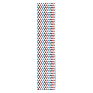 Hübsches Triangle-Muster schwarz blau + Ihre Idee Kurzer Tischläufer