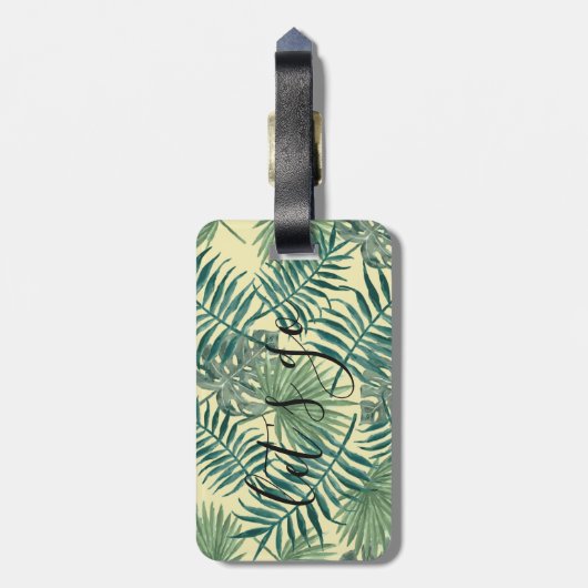 Hübsches tropisches Leaf - Los! | Gepäckmarke Gepäckanhänger (Rückseite vertikal)