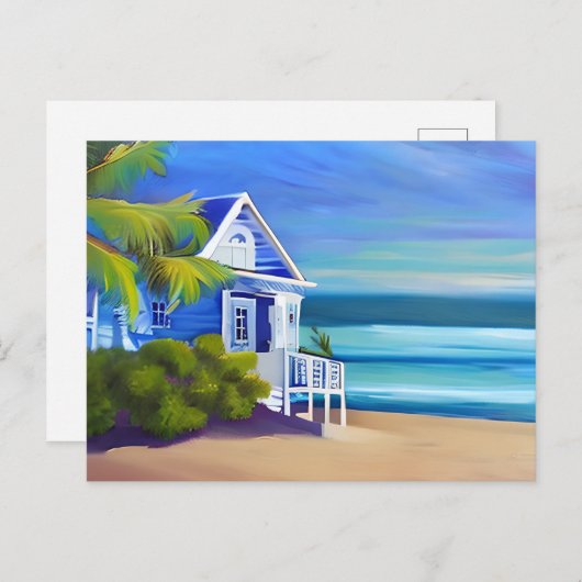 Hübsches tropisches Paradies | SPRICHWORT Postkarte (Vorne/Hinten)