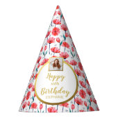 Hübsches Tulip Benutzerdefiniertes Foto Text Happy Partyhütchen (Vorderseite)