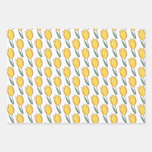 Hübsches Tulips Wrapping Paper Set 3 Geschenkpapier Set (Vorderseite 3)