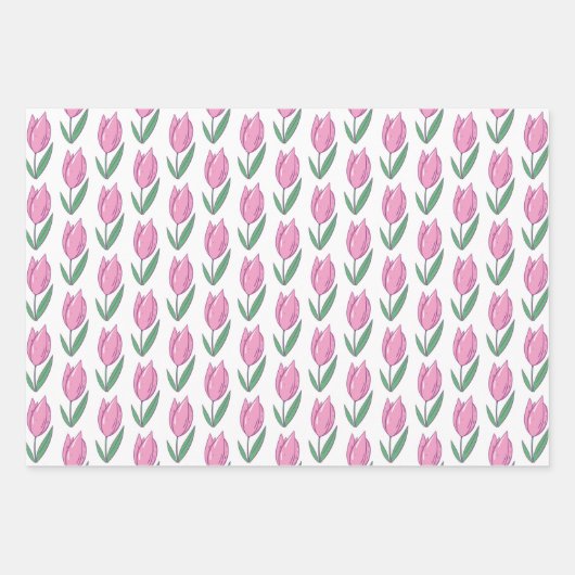 Hübsches Tulips Wrapping Paper Set 3 Geschenkpapier Set (Vorderseite 2)